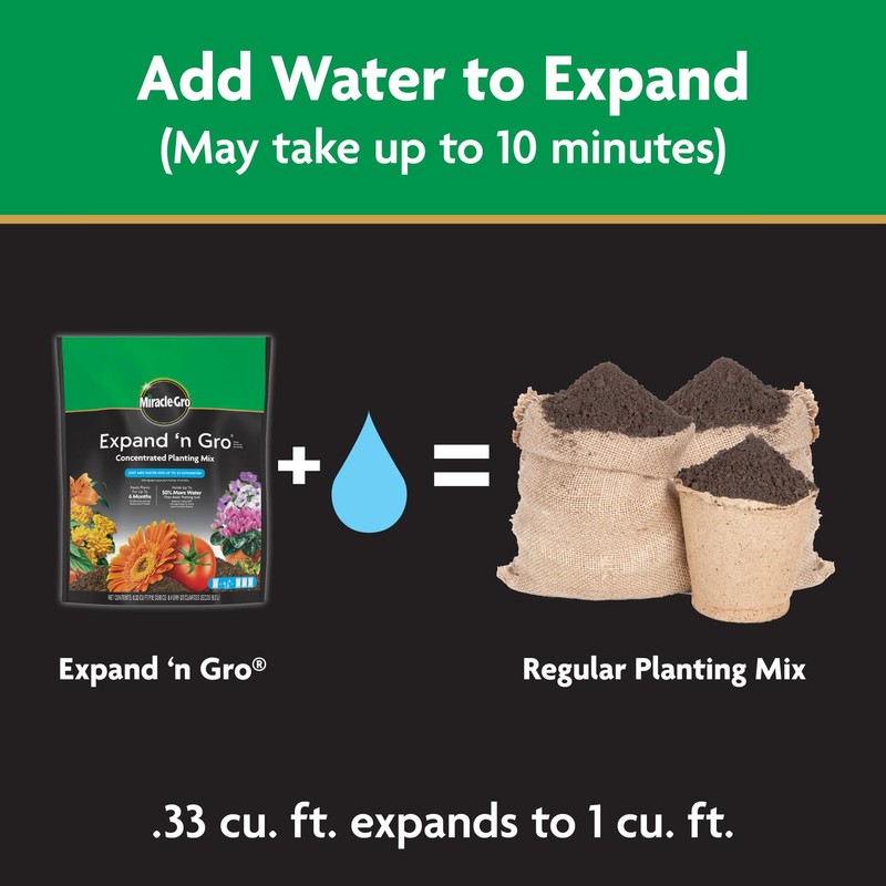 Miracle-Gro Expand 'n Gro Concentrated Planting Mix, Just Add Water