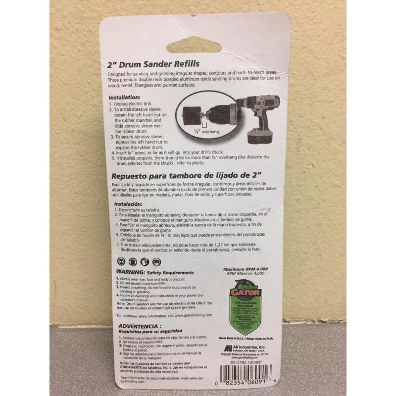 Gator 6091 2" D X 2" L Aluminum Oxide Drum