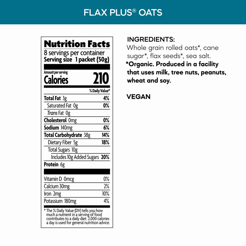 Nature's Path Organic Flax Plus Instant Oatmeal, 14 oz (Pack