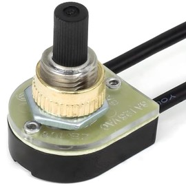 On-Off 2 Wire Rotary Lamp Switch Replacement 3A 250VAC 6A 125VAC for Table Lamps, Floor Torchiere Pole Lamps and Canopy Lights