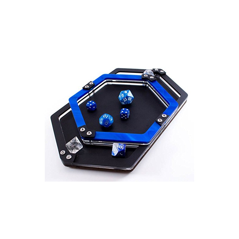 Executive Personal Dice Tray ~ Double Pocket in Blue