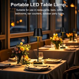 Livinlarge Cordless Table Lamps,Rechargeable Outdoor Solar LED Lamp,Portable USB Desk Lamp Waterproof,2000mAh Battery Operated,Touch Stepless Dimming Light for Bedroom,Restaurants,Patio,Camping