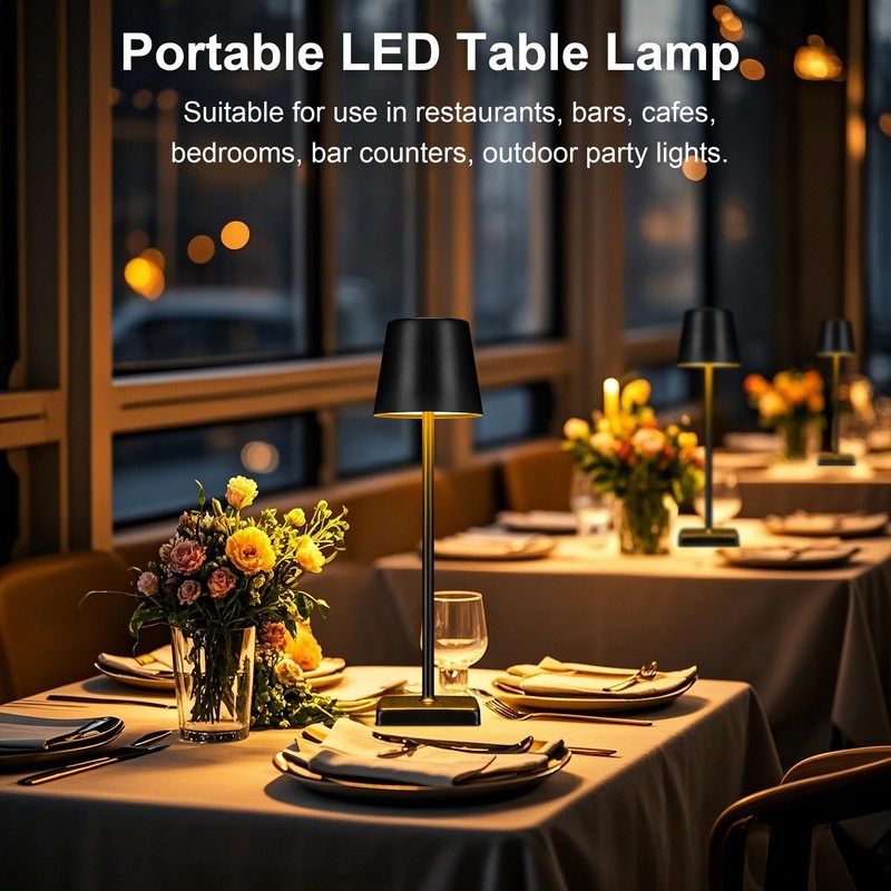 Livinlarge Cordless Table Lamps,Rechargeable Outdoor Solar LED Lamp,Portable USB Desk