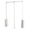 Pull Down Adjustable Wardrobe Closet Rod Lift - 26 LB Load Capacity in White, Chrome, or Black Finish (White, For inside closet width: 35 1/16" - 47 5/8")