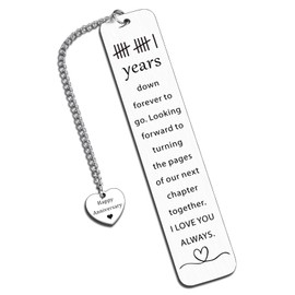 11 Year Anniversary Gifts for Her Him, Steel Anniversary Gifts for Wife Husband, 11th Wedding Anniversary Bookmark for Women Men, Romantic Gifts for Couples, Unique Valentine Christmas Birthday Ideas
