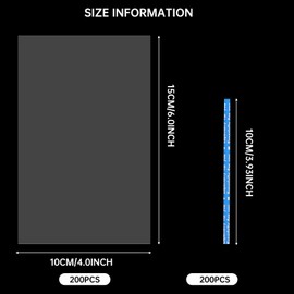 FINEASY Transparent Candy Bags, Cellophane Bags, Small with Metallic Ties, Candy Bar Bags, Cellophane Bags for Children's Birthday Party Bags, Party Bags, Party Favours (10 x 15 cm, Pack of 200)