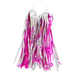 TJCGCKK 2 PCS Sparkle Bike Scooter Streamer Bicycle Tassel Ribbon for Girls Boys Hot Pink