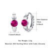 Cubic Zirconia Hoop Earrings 925 Sterling Silver Small Birthstone Earrings