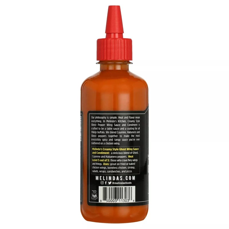 Melinda'S Creamy Style Ghost Pepper Wing Sauce and Condiment 12