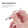 4pcs White Nail Pencil,Nail Whitening Pencils,Rhinestones Picker Pencil,Rhinestone Pen,French Manicure