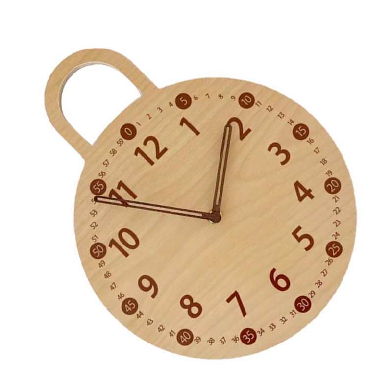 Wall Clock 10 Inch Round Silent Decorative Battery Operated Wooden