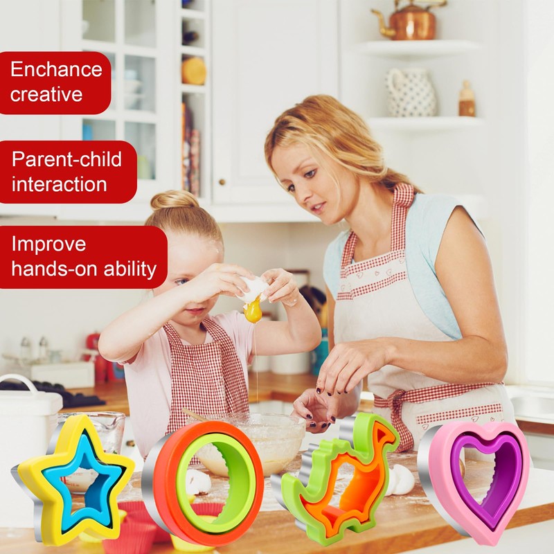 Sandwich Cutter for Kids Lunch LARGE 6 Pcs, Nifogo Uncrustables