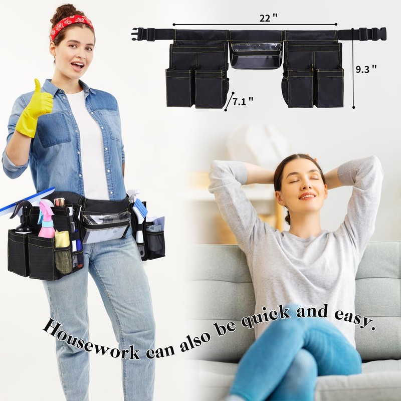 Cleaning Tool Belt, Speed Cleaning Belt Cleaning Supplies Adjustable Waist
