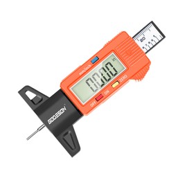 GODESON Tire Tread Depth Gauge - Large LCD Display/Zero Reset,1 Inch/25.4 mm Digital Tire Depth Gauge,Orange Tread Depth Gauge Fit for Trucks, Cars, Motorcycles