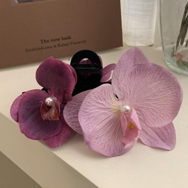 Purple Flower Hair Claw Hair Clip, Banana Clip, Hair Clip, Hair Clip, Hair Ornament, Large Hairpin, Hair Arrangement Accent, Korean Style, Simple, Stylish, Gift, For Women