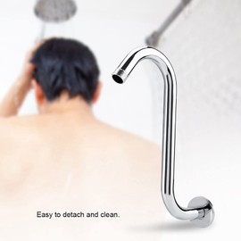 Joyzan S shaped Shower Arm, High Rise Shower Head Extension Arm With Flange Arc Gooseneck Long Showers Extender Pipe Perfect For Rainfall Showering Standard G1/2Inch Connection Home Bathroom Accessory