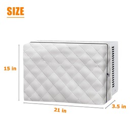 RUNZEG Indoor Air Conditioner Cover, 17Lx13Hx3.5D IN White Window Unit Cover Anti-Rust Adjustable Cover for Window AC with Free Elastic Straps