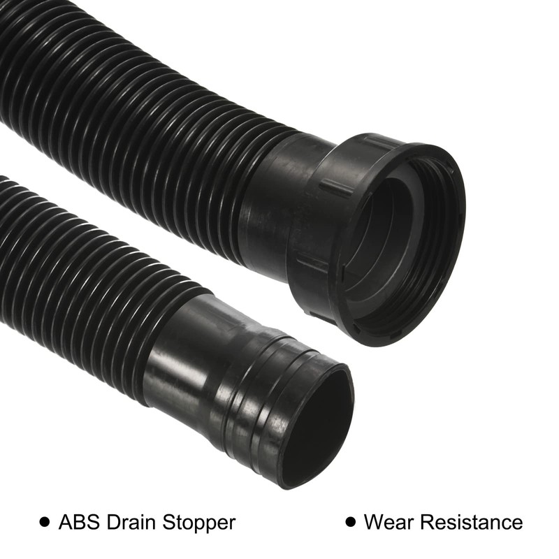 sourcing map ABS Drain Pipe Expandable Sink Tubing Flexible Drainage