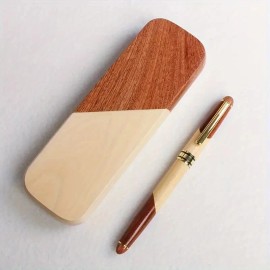 AVILA Handcrafted Executive Two Tone Genuine Wood Signature Pen And Designer Case