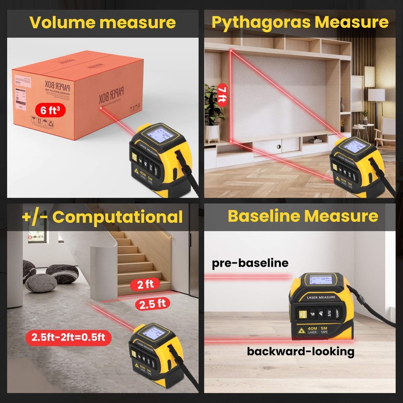 Edovaf 4 in 1 Laser Tape Measure with Level and