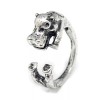 LZD Cuff Finger Ring Hippopotamus Antique Silver Size 6 Adjustable