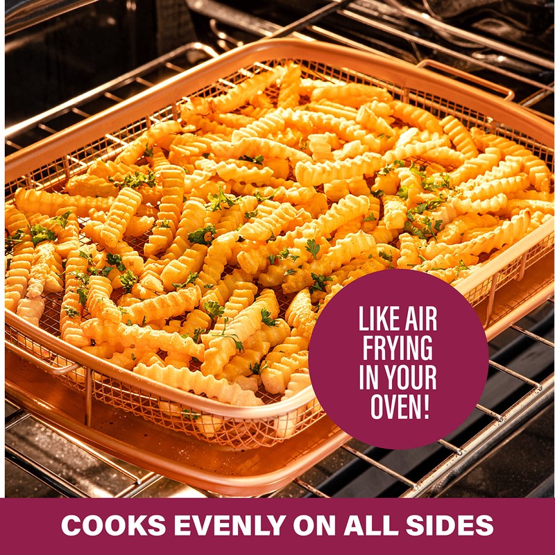 Gotham Steel Large Air Fryer Basket for Oven, 2 Pc