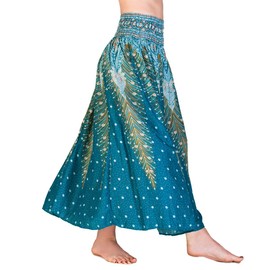 PANASIAM Summer Skirt Plain 100% Natural Viscose Fits S to L, V04 Turquoise