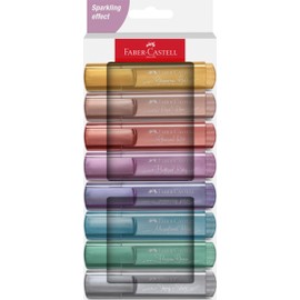 Faber-Castell 254678 Highlighter Set 46, Pack of 8, Metallic Colours, with Durable Chisel Tip, Line Width 1-5 mm, Refillable