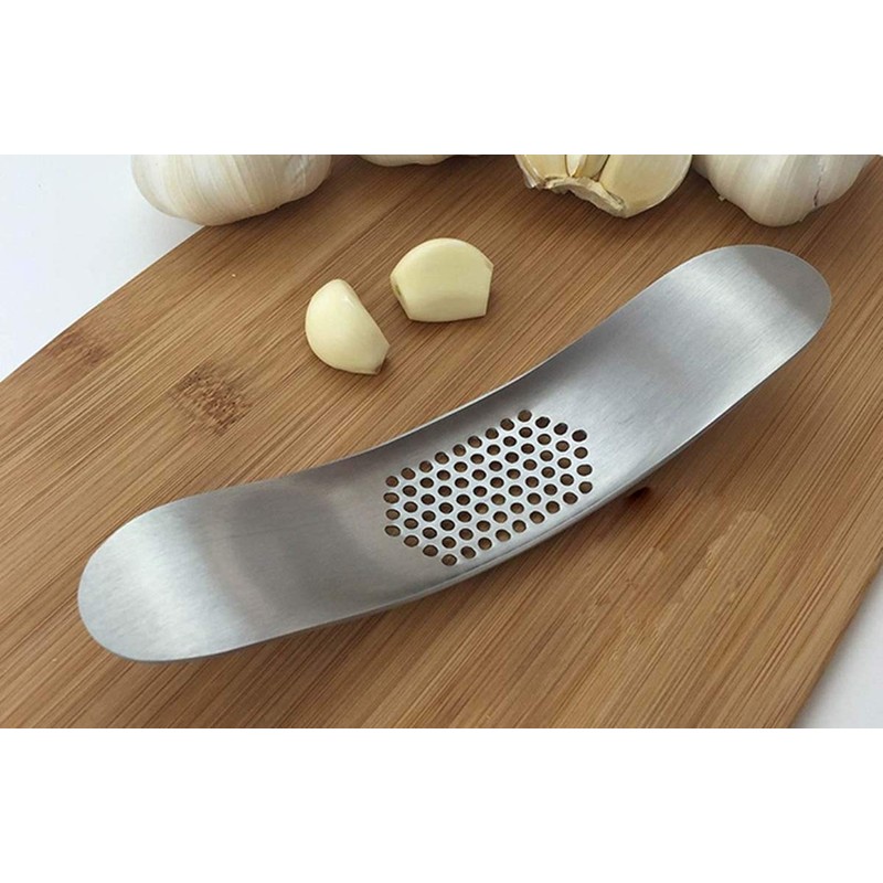 ToSSme Garlic Rocker Crusher Mincer Press Dishwasher Safe, Stainless Steel