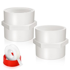 Boltigen 2Pcs White PVC Pipe Fittings, 3inch NPT Female Thread Pipe Fitting Adapter Connector, PVC Female Threaded Pipe Coupling, Socket x NPT Female, Sch40