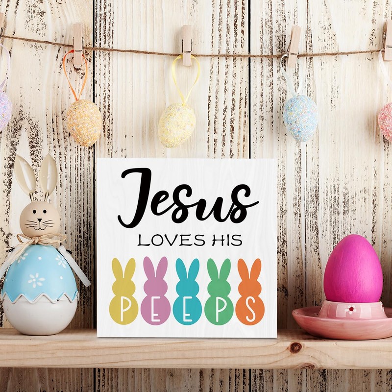 Rustic Easter Office Desk Decor - Cute Jusus Loves His