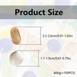 QINGYIWL 400 g / approx. Pack of 100 Glass Nuggets, Colourful Glass Stones, Muggle Stones, Colourful Children, Decorative Stones for Vases, Aquarium, Mosaic Stones for Crafts Decoration