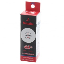 Nittaku NB1760 Table Tennis Balls, J Star Clean, Pack of 3 (White/FF)
