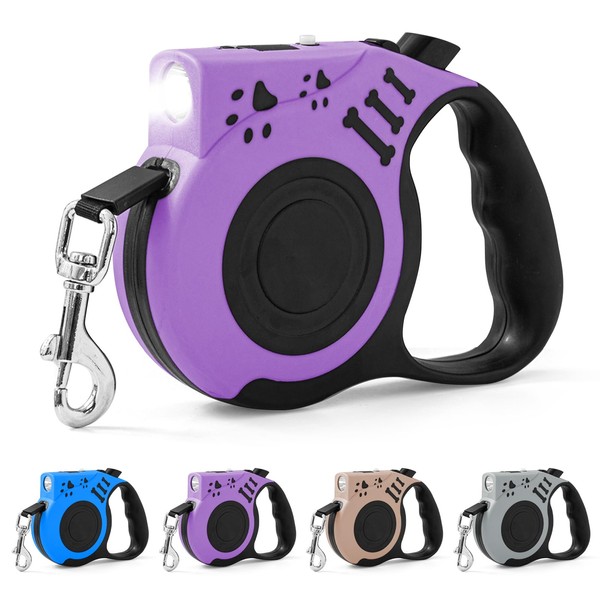 COSOWO Retractable Dog Leash with USB Rechargeable Flashlight for Night