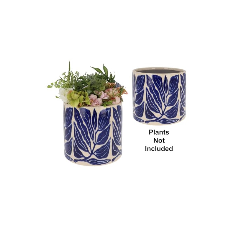Shudehill Giftware Tropic Petal Leaf Floral Garden Design Planter Pot