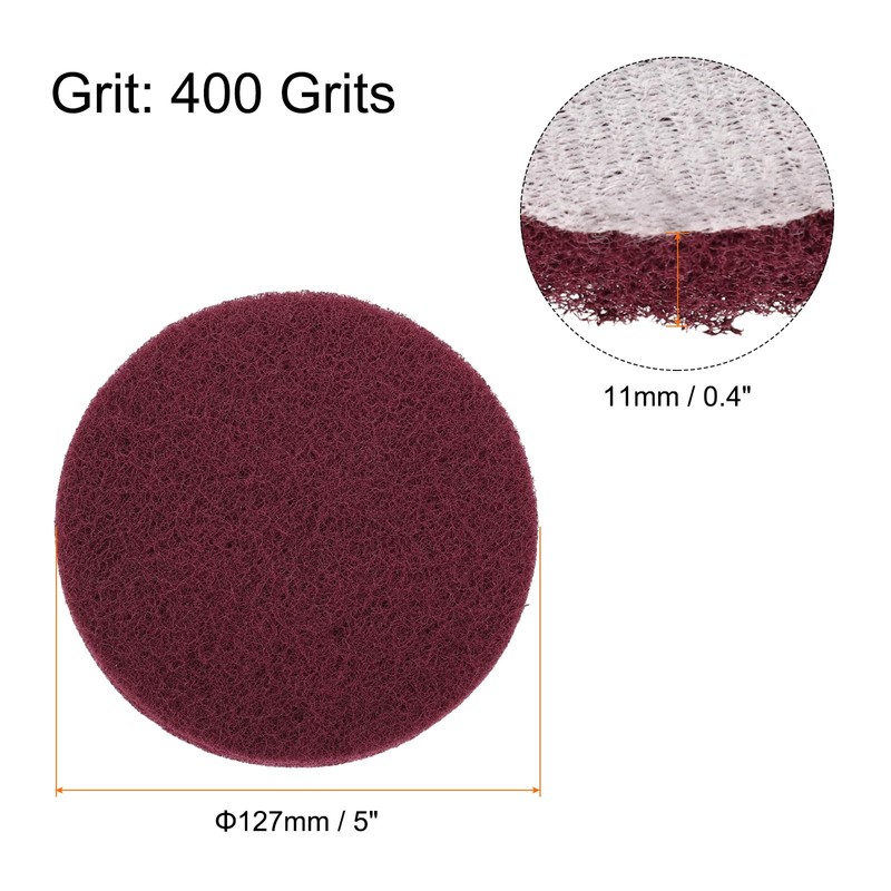 sourcing map 12pcs Scrubber Scouring Pads 400 Grits 5 Inch