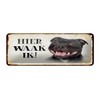 Ontrada Blechschild 27x10cm gewölbt holländisch Hier Waak ik Staffordshire Bull