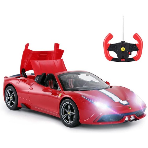 RASTAR RC Car | Radio Remote Control Car 1/14 Scale Ferrari 458 Special A, Model Toy Car for Kids, Auto Open & Close, Red