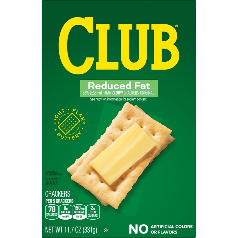 Kellogg's Club Crackers Reduced Fat, Lunch Box Snacks, 11.7oz Box
