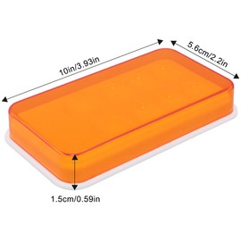 FMHXG 2PCS Dental Palette Dental Resin Shade Box 8 Slots 9.5x5x1.7cm Material Mixing Box Placer with Lid Shield Orange Transparent Lid Multi-Functional Mixing Palette for Dental Instruments