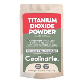 Coolinario Titanium Dioxide (4 Oz) Food-Grade Whitening & Opacifying Agent for Confections, Beverages & Sauces | Creates Bright, Vibrant Colors & Enhances Appearance