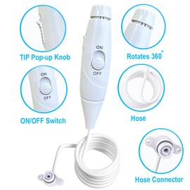 Oral Hygiene Accessories Replacement Hose and Handle Parts Compatible with Waterpik' Water flosser WP-100 WP-300 WP-660 WP-900, Pack of 1 Handle Hose