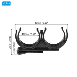 PATIKIL Golf Ball Holder, 2 Pcs Plastic Rotatable Foldable Hold 2 Balls Golf Clip Accessories for Ball Games Attachment on Waist Belt, Black