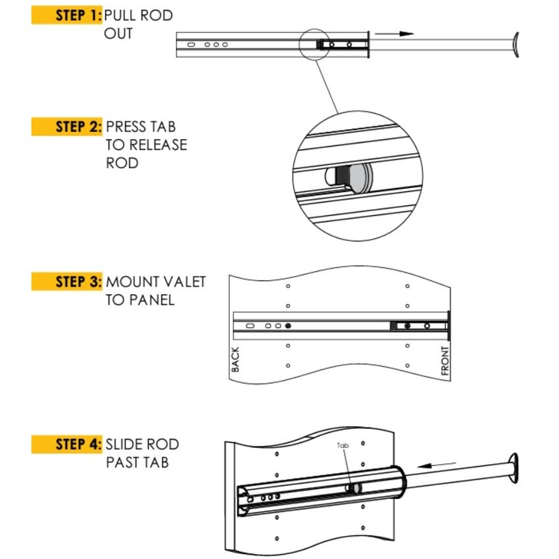 TAG Hardware Premium 11 3/4 Inch Long Pullout Closet Wardrobe