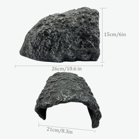 Large Reptile Hide Resin Snake Hides for Ball Pythons, Bearded Dragons, Leopard Geckos - Realistic Simulation Rock Hideouts