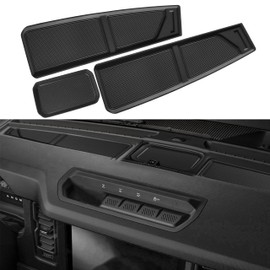 SENSHINE Silicone Dash Dashboard Cover Mat for Ford Bronco Accessories 2021 2022 2023 2024 Anti Dust Dash Pad Tray Insert Liners Compartments Mat for Bronco 3Pcs Set Premium Custom (Black Trim)