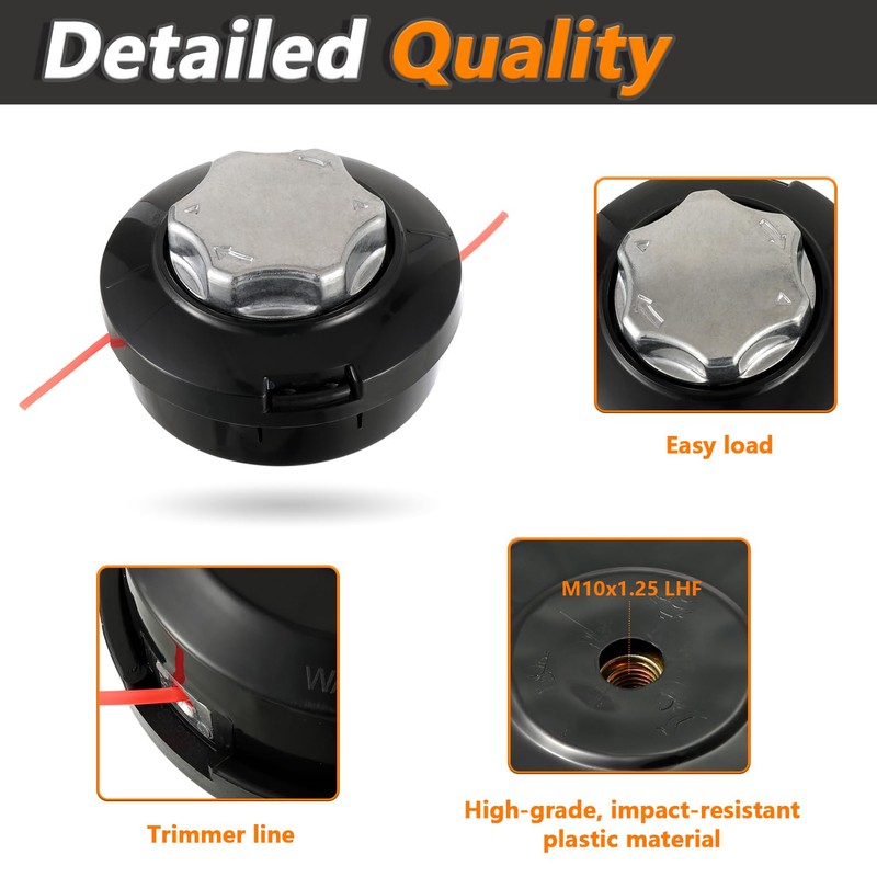 HUAREW M10 x 1.25 Left Line Head for Brush Cutter