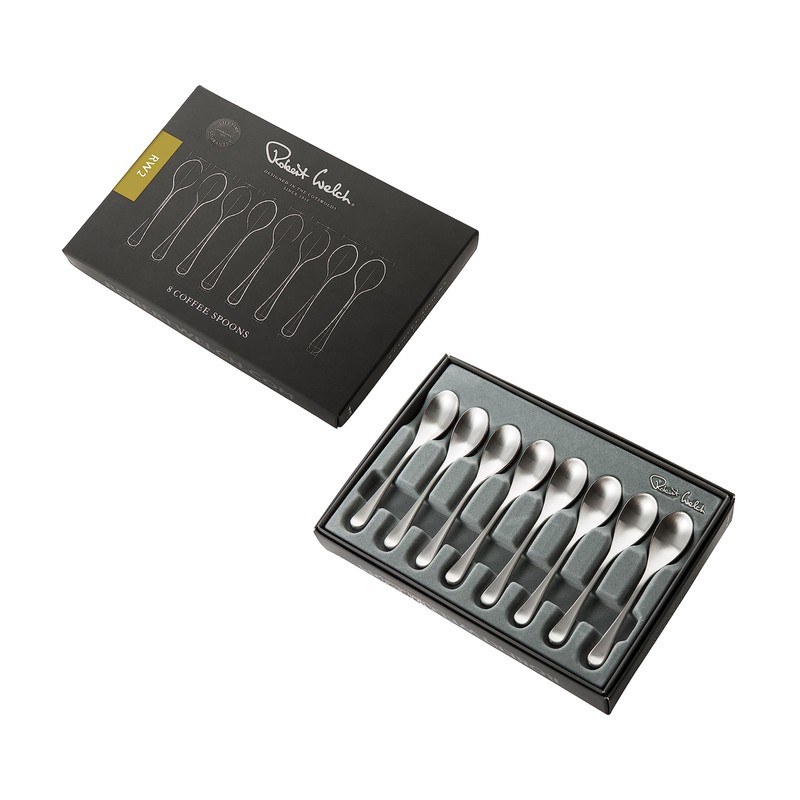 Robert Welch RW2 Satin Cutlery Coffee/Espresso Spoon, Set of 8.