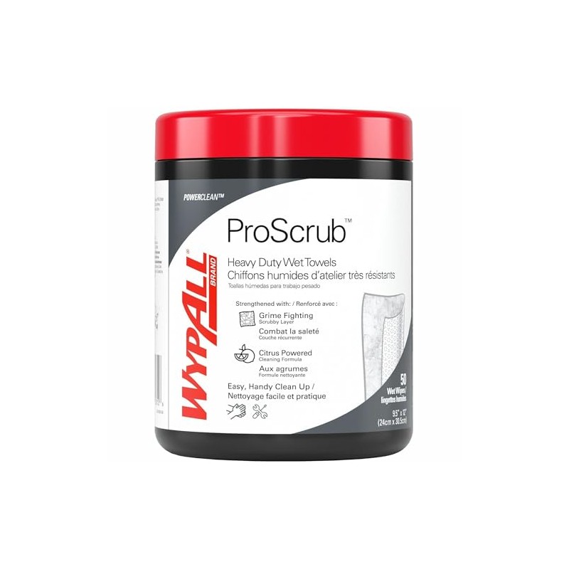 Wypall Waterless Cleaning Wipe, 12" x 10", Green 50 per