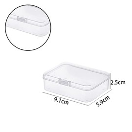 Leliafleury 9.1x5.9x2.5cm Transparent Plastic Organizer, 5Pcs Empty Mini Rectangular Storage Containers Clear Plastic Storage Boxes with Lids for Small Items